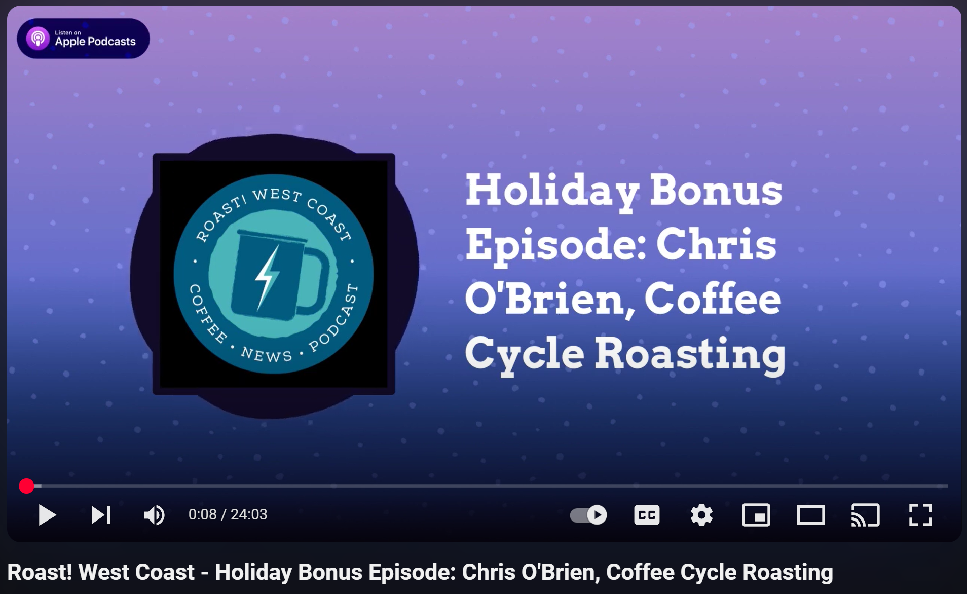 Load video: Roast West Coast Holiday Bonus Episode with Chris O&#39;Brien Coffee Cycle Roasting